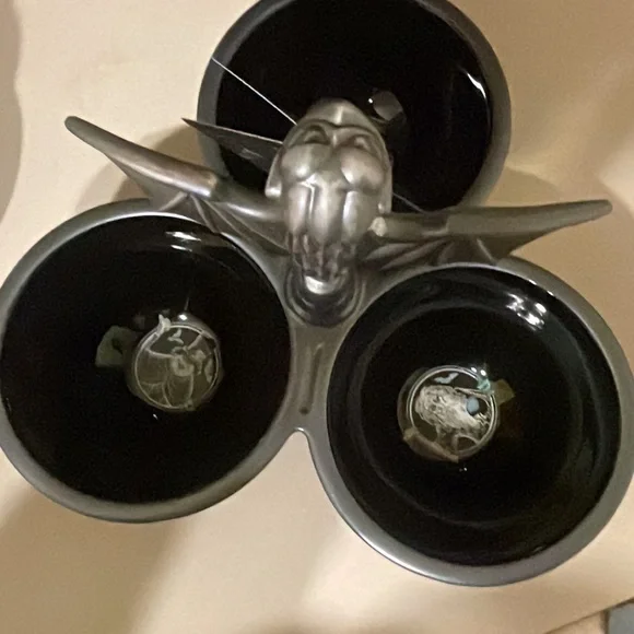 Haunted Mansion Black and Silver Serving Bowls